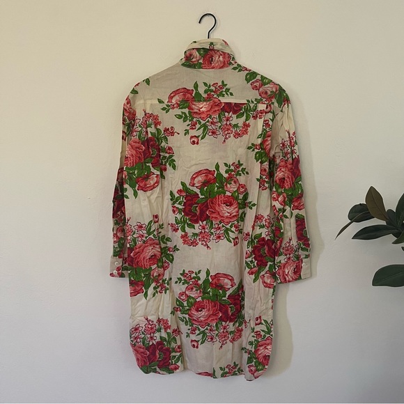 Vintage Betsey Johnson Cabbage Rose Shirt Dress - Picture 10 of 11
